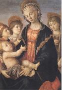Sandro Botticelli Madonna and Child with St John and two Saints oil painting artist